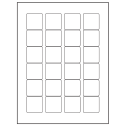 1.5" x 1.5" White Polyester Square Sheet Labels