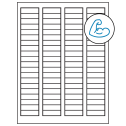 1.7225" x 0.5" White Rectangular Sheet Labels - Ultra Aggressive Adhesive