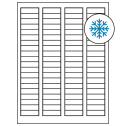 1.7225" x 0.5" White Rectangular Sheet Labels - Freezer Grade Adhesive