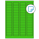 1.7225" x 0.5" Fluorescent Green Rectangular Sheet Labels - Removable Adhesive