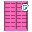 1.7225" x 0.5" Fluorescent Pink Rectangular Sheet Labels - Removable Adhesive