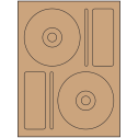 4.656" x 4.656" Brown Kraft Sheet Labels