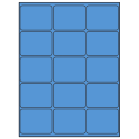 2.6875" x 2" Fluorescent Blue Rectangular Sheet Labels