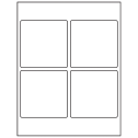 3.875" x 3.875" White Polyester Square Sheet Labels