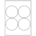 3.9375" White Polyester Circular Sheet Labels