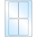3" x 5" White Premium High Gloss Rectangular Sheet Labels