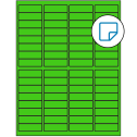 1.9375" x 0.625" Fluorescent Green Rectangular Sheet Labels - Removable Adhesive