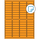1.9375" x 0.625" Fluorescent Orange Rectangular Sheet Labels - Removable Adhesive