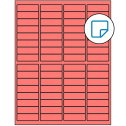 1.9375" x 0.625" Fluorescent Red Rectangular Sheet Labels - Removable Adhesive