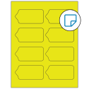 3.5625" x 1.75" Fluorescent Yellow Sheet Labels - Removable Adhesive