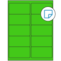 4" x 2" Fluorescent Green Rectangular Sheet Labels (10-UP) - Removable Adhesive