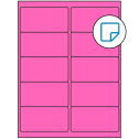 4" x 2" Fluorescent Pink Rectangular Sheet Labels (10-UP) - Removable Adhesive