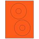 4.65" Fluorescent Red Circular Sheet Labels