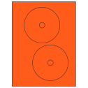 4.65" Fluorescent Red Circular Sheet Labels