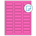 2.25" x 0.75" Fluorescent Pink Rectangular Sheet Labels - Removable Adhesive