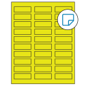 2.25" x 0.75" Fluorescent Yellow Rectangular Sheet Labels - Removable Adhesive