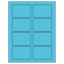 3.375" x 2.33" Turquoise Rectangular Sheet Labels