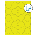 2" Fluorescent Yellow Circular Sheet Labels - Removable Adhesive