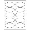 3.75" x 1.75" White Oval Sheet Labels