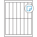 1.125" x 4.875" White Rectangular Sheet Labels - Removable Adhesive