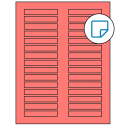 3" x 0.5" Fluorescent Red Rectangular Sheet Labels - Removable Adhesive