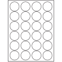 1.625" White Polyester Circular Sheet Labels
