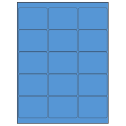 2.6875" x 2" Fluorescent Blue Rectangular Sheet Labels