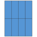 2.125" x 5.5" Fluorescent Blue Rectangular Sheet Labels