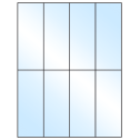 2.125" x 5.5" White Premium High Gloss Rectangular Sheet Labels