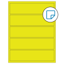 8" x 2" Fluorescent Yellow Rectangular Sheet Labels - Removable Adhesive