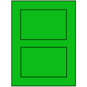 5" x 3.50785" Fluorescent Green Rectangular Sheet Labels