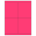 4.25" x 5" Fluorescent Pink Rectangular Sheet Labels