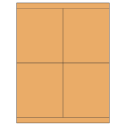 4.25" x 5" Pastel Orange Rectangular Sheet Labels