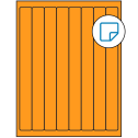 1" x 10" Fluorescent Orange Rectangular Sheet Labels - Removable Adhesive
