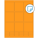 2.75" x 2.75" Fluorescent Orange Rectangular Sheet Labels - Removable Adhesive