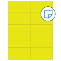 4.25" x 2.2" Fluorescent Yellow Rectangular Sheet Labels - Removable Adhesive