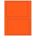 6.78" x 4.75" Fluorescent Red Rectangular Sheet Labels