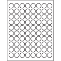 0.875" White Circular Sheet Labels