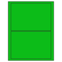 7.5" x 5.125" Fluorescent Green Rectangular Sheet Labels