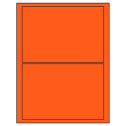 7.5" x 5.125" Fluorescent Red Rectangular Sheet Labels