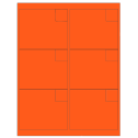 4" x 3.33" Fluorescent Red Rectangular Sheet Labels
