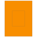 3.8584" x 4.8037" Fluorescent Orange Rectangular Sheet Labels