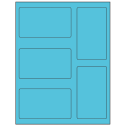 2.7656" x 4.7656" Turquoise Rectangular Sheet Labels