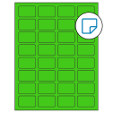1.75" x 1.125" Fluorescent Green Rectangular Sheet Labels - Removable Adhesive
