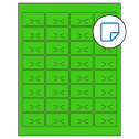 1.875" x 1.0625" Fluorescent Green Rectangular Sheet Labels - Removable Adhesive