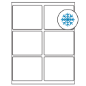 4" x 3.25" White Rectangular Sheet Labels - Freezer Grade Adhesive