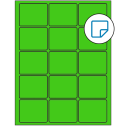 2.5" x 2" Fluorescent Green Rectangular Sheet Labels - Removable Adhesive