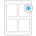 3.5" x 4.15625" White Rectangular Sheet Labels - Freezer Grade Adhesive