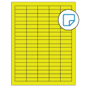 1.5" x 0.5" Fluorescent Yellow Rectangular Sheet Labels - Removable Adhesive