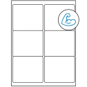 4" x 3.33" White Rectangular Sheet Labels (6-UP) - Ultra Aggressive Adhesive